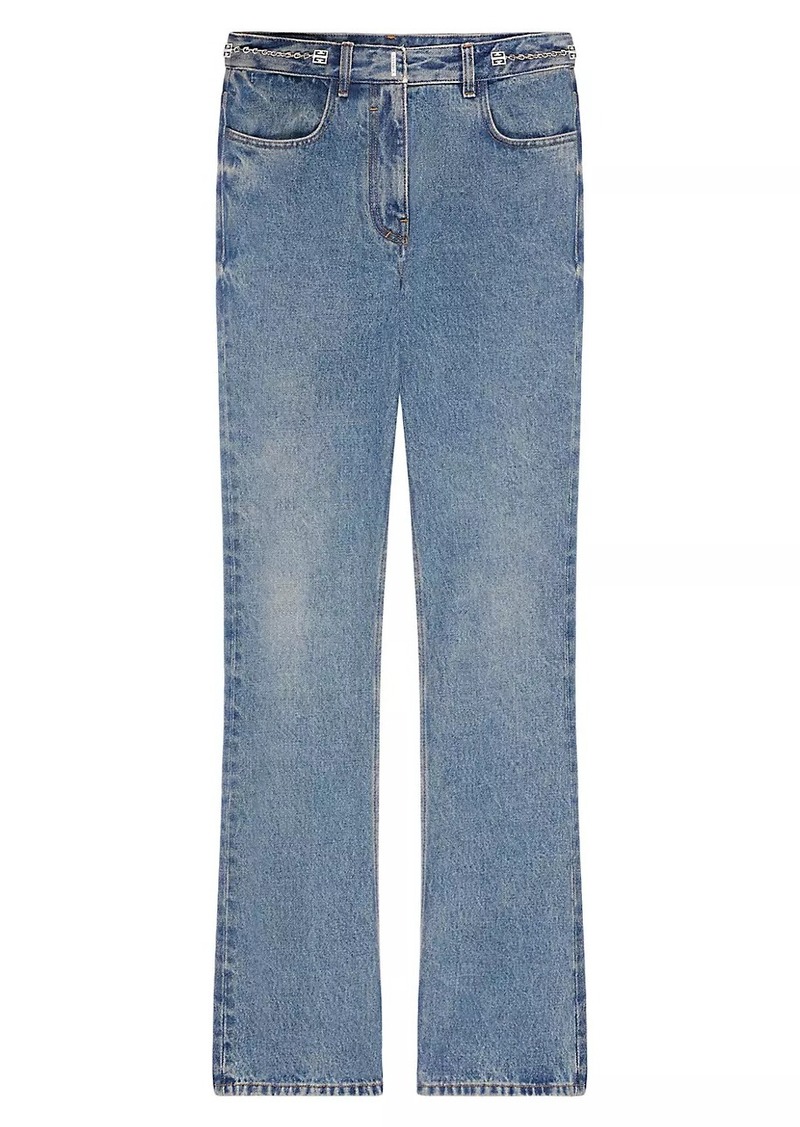 Givenchy Boot Cut Jeans In Denim With Chain Details