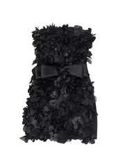 Givenchy Bustier dress in satin with embroidered flowers