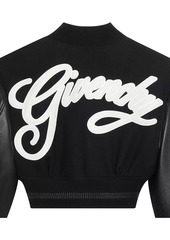 Givenchy College Cropped Varsity Jacket In Wool And Leather