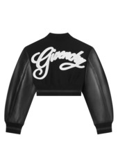 Givenchy College Cropped Varsity Jacket In Wool And Leather