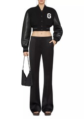 Givenchy College Cropped Varsity Jacket In Wool And Leather