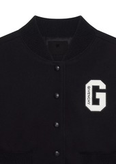 Givenchy College Cropped Varsity Jacket In Wool And Leather