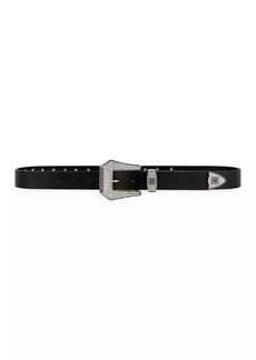 Givenchy Cowboy Belt In Leather With Strass