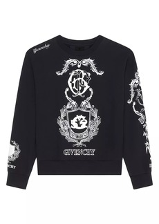 Givenchy Crest Boxy Fit Sweatshirt In Fleece