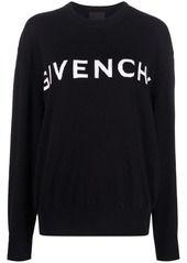Givenchy crew-neck logo intarsia-knit jumper