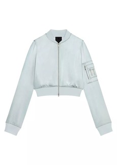 Givenchy Cropped Bomber Jacket In Satin