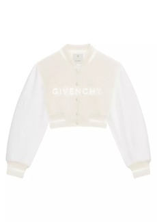 Givenchy Cropped Varsity Jacket In Wool And Leather