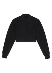 Givenchy Cropped Varsity Jacket in Wool with Rhinestones