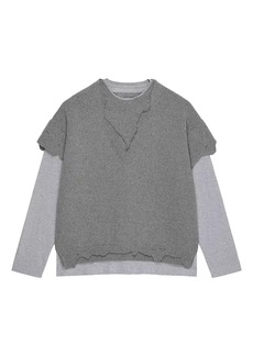 Givenchy Cut & Layer Sweater in Wool and Cotton