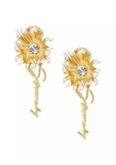 Givenchy Daisy Earrings In Metal And Enamel With Crystal