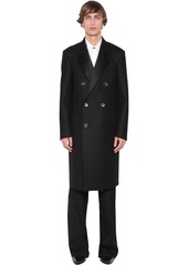Givenchy Double Breasted Raw Cut Wool Coat