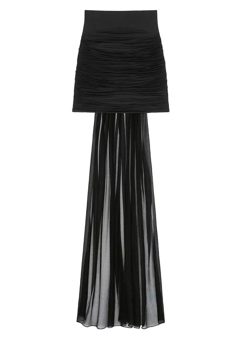 Givenchy Draped Skirt in Crepe with Silk Train