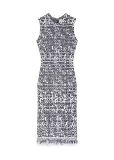 Givenchy Dress In 4G Tweed With Chain Detail