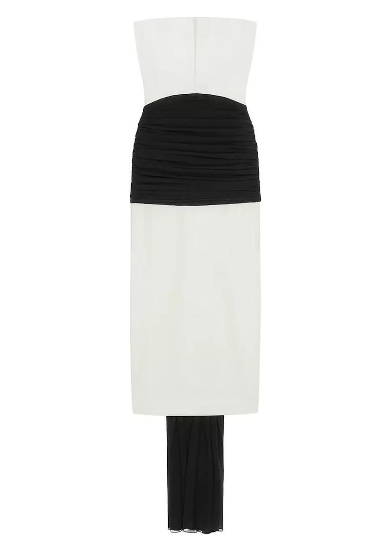 Givenchy Evening Bustier Draped Dress In Crepe With Satin And Silk Train