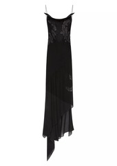 Givenchy Evening Dress in Silk with Lurex Cut Thread Embroidery