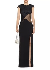 Givenchy Evening Satin Dress And 4G Lace With Rhinestones