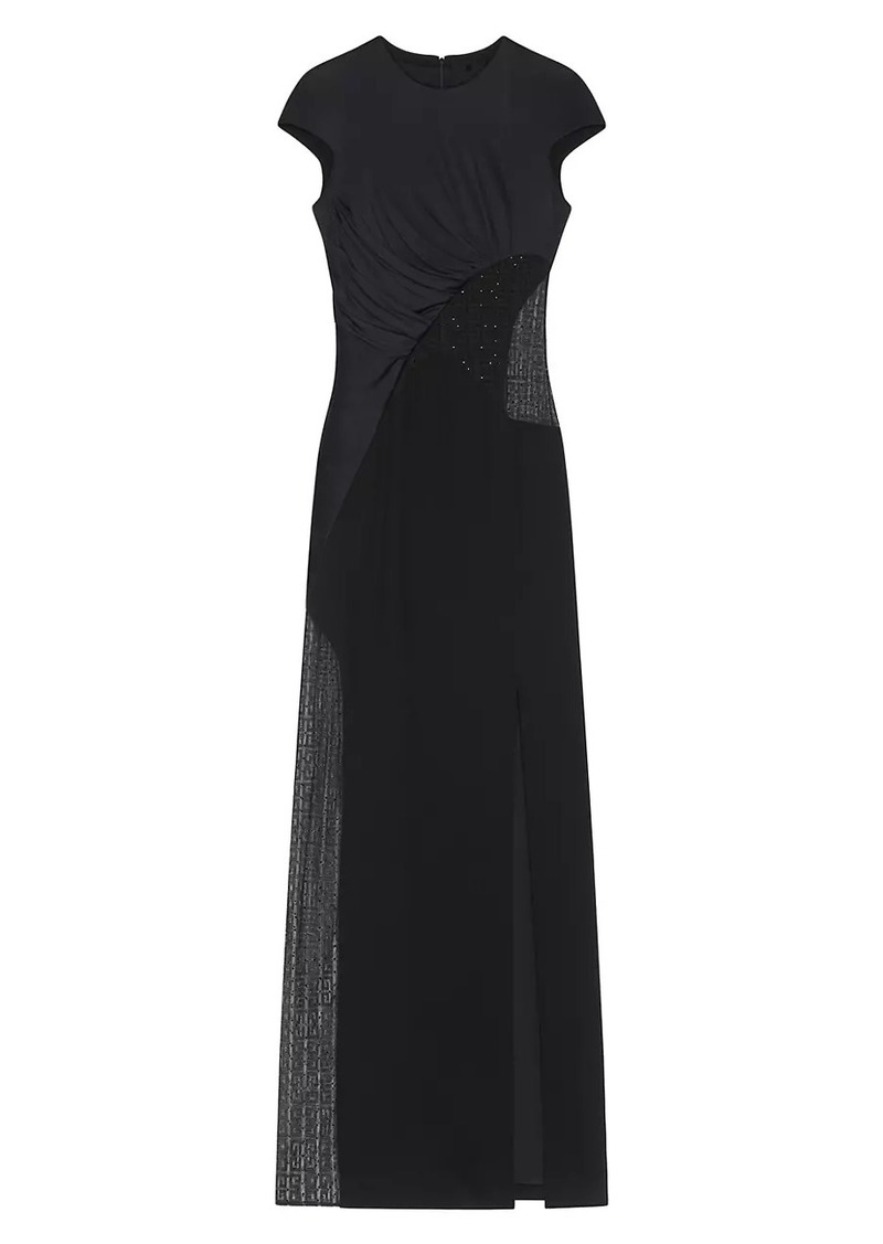 Givenchy Evening Satin Dress And 4G Lace With Rhinestones