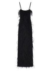 Givenchy Evening Straps Dress with Feathers and Lurex