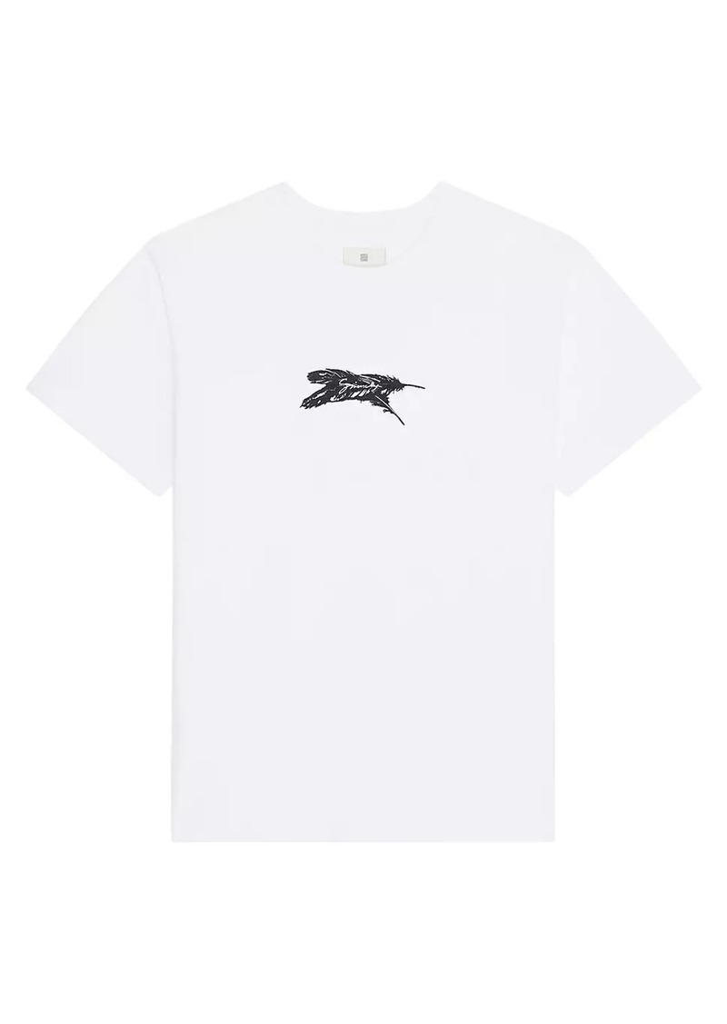 Givenchy Feather Print T-Shirt in Cotton