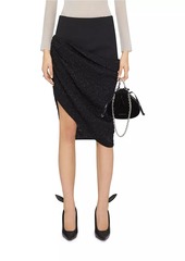 Givenchy Floral Pattern Asymmetric Draped Skirt