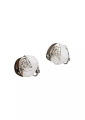 Givenchy Flower Clip Earrings In Metal With Crystals
