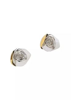 Givenchy Flower Clip Earrings In Metal With Crystals