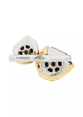 Givenchy Flower Double Fingers Ring In Metal With Crystals