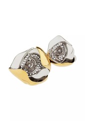 Givenchy Flower Double Fingers Ring In Metal With Crystals