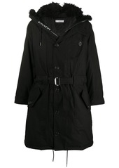 Givenchy furry hood belted parka coat