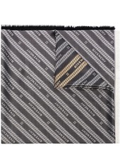 Givenchy logo embroidered silk scarf