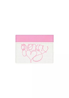 Givenchy Giv Cut Card Holder In 4G Leather With Love Print
