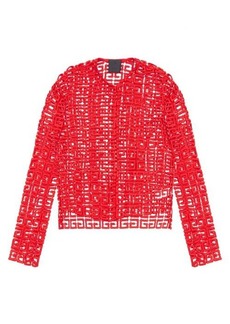 Givenchy - 4g-logo Guipure-lace Jacket - Womens - Red