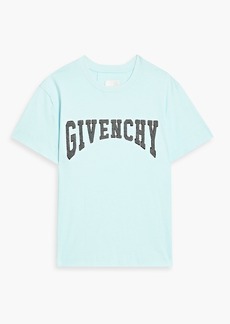 Givenchy - Appliquéd cotton-jersey T-shirt - Blue - S