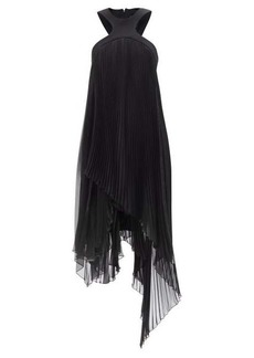 Givenchy - Asymmetric-hem Pleated Dress - Womens - Black - 38 FR