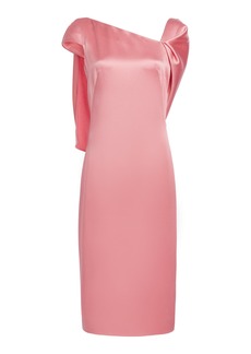 Givenchy - Cape-Detailed Satin Midi Dress - Pink - FR 42 - Moda Operandi