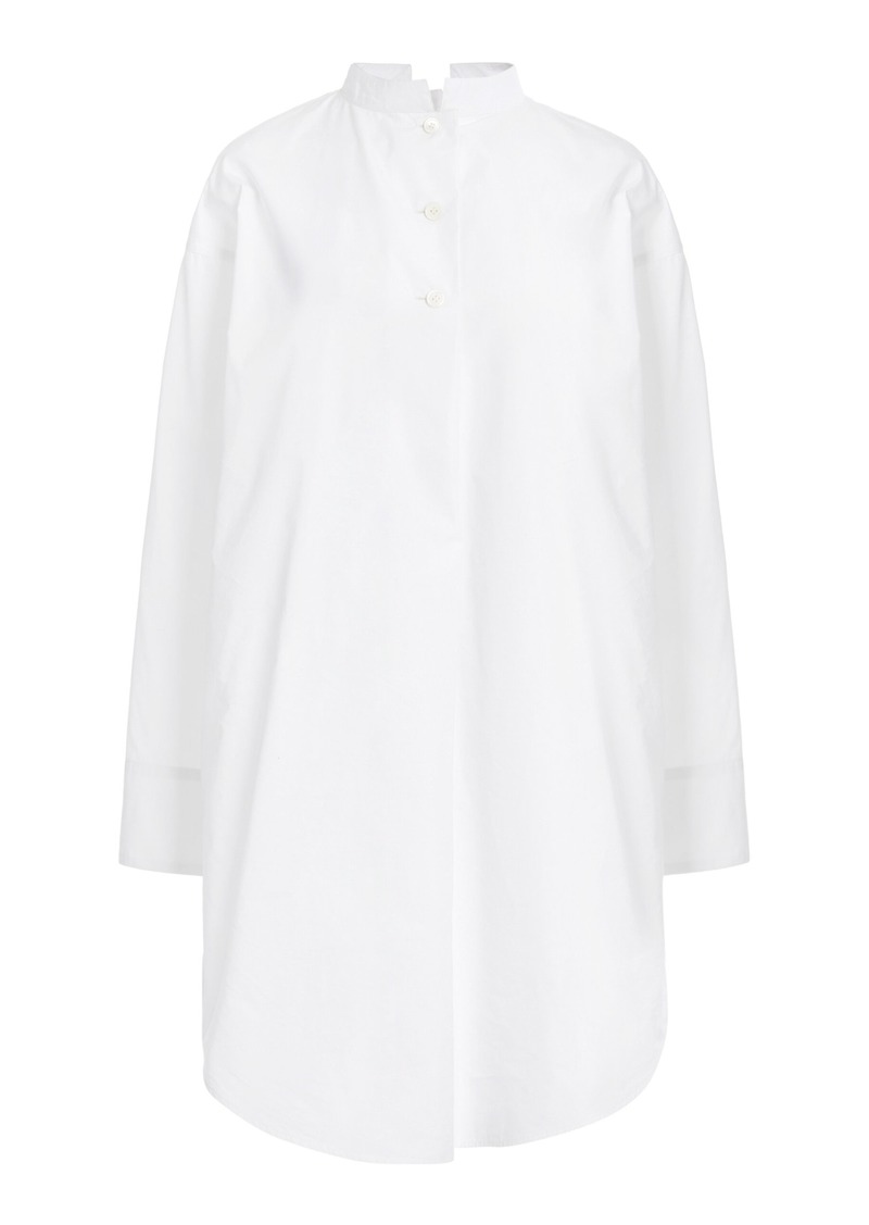Givenchy - Cotton-Silk Mini Shirt Dress - White - FR 42 - Moda Operandi