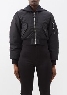 Givenchy - Cropped Hooded Nylon Bomber Jacket - Womens - Black