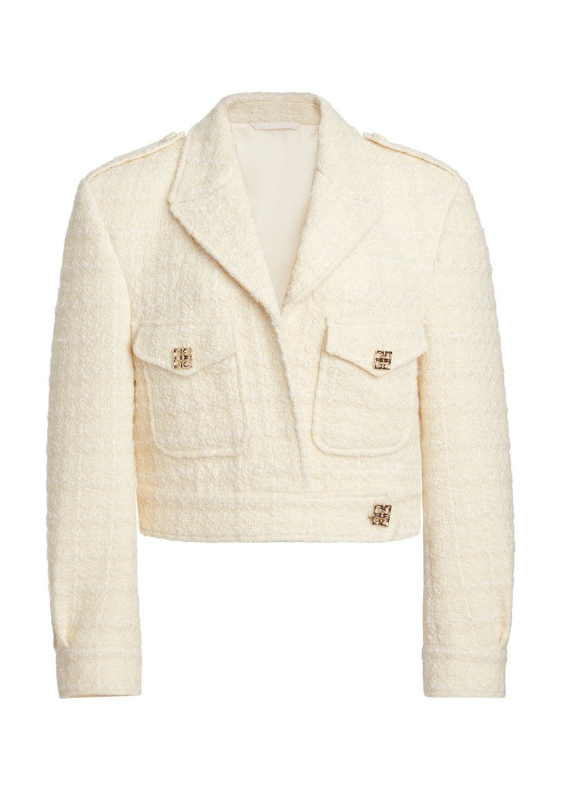 Givenchy - Cropped Wool-Blend Tweed Jacket - Ivory - FR 40 - Moda Operandi