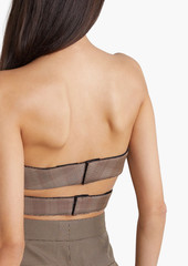 Givenchy - Cutout Prince of Wales checked wool-blend bra top - Brown - FR 38