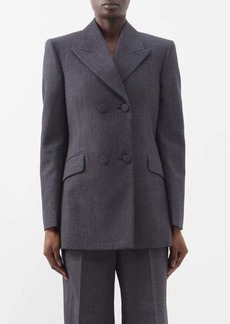 Givenchy - Double-breasted Wool Blazer - Womens - Grey