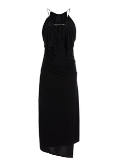 Givenchy - Draped Chain-Strap Midi Dress - Black - FR 38 - Moda Operandi