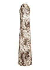 Givenchy - Draped Halter Maxi Dress - Multi - FR 42 - Moda Operandi