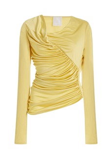 Givenchy - Draped Satin Top - Yellow - FR 36 - Moda Operandi