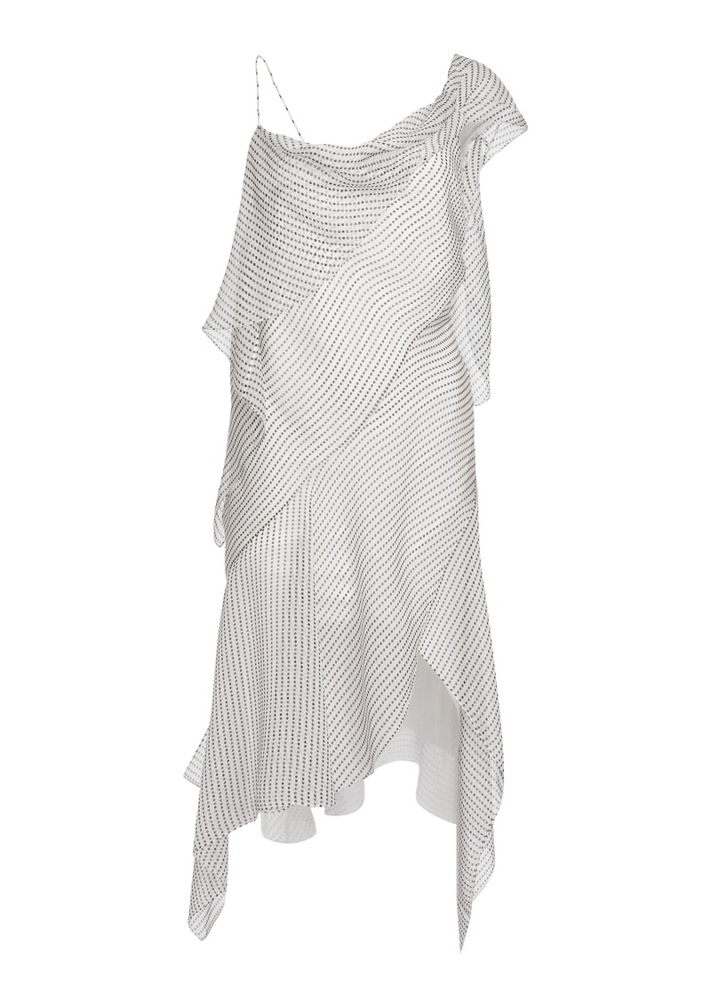 Givenchy - Draped Silk Midi Dress - Ivory - FR 40 - Moda Operandi