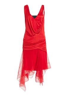 Givenchy - Draped Silk Mini Dress - Red - FR 34 - Moda Operandi
