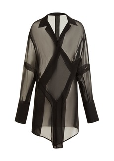 Givenchy - Draped Silk Wrap Shirt - Black - FR 38 - Moda Operandi