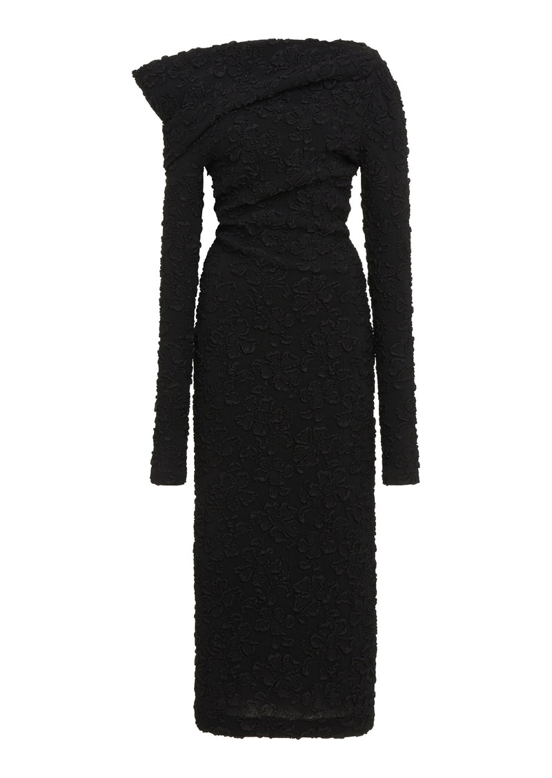 Givenchy - Embroidered Silk-Blend Off-The-Shoulder Midi Dress - Black - FR 34 - Moda Operandi