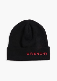 Givenchy - Embroidered wool beanie - Black - ONESIZE