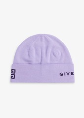 Givenchy - Embroidered wool beanie - Purple - ONESIZE