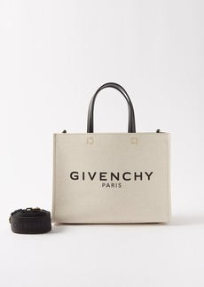Givenchy - G-tote Small Logo-print Canvas Tote Bag - Womens - White Black